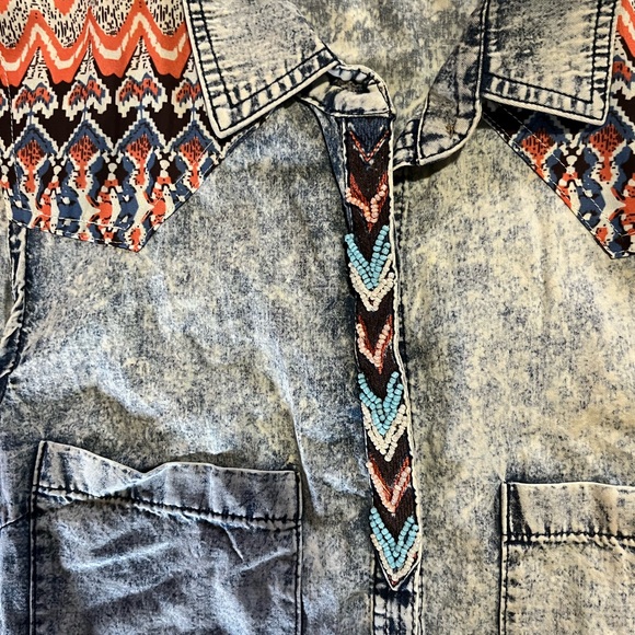 Miss Me denim button up Tank - Picture 3 of 4